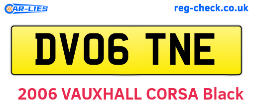 DV06TNE are the vehicle registration plates.