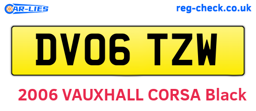 DV06TZW are the vehicle registration plates.