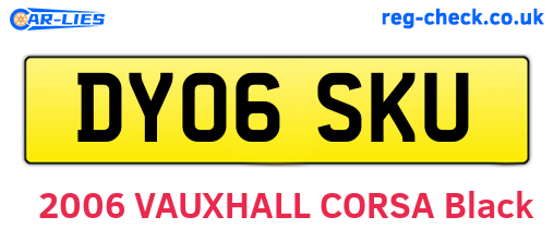 DY06SKU are the vehicle registration plates.