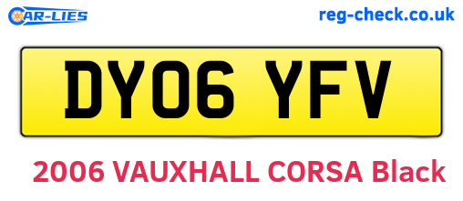 DY06YFV are the vehicle registration plates.