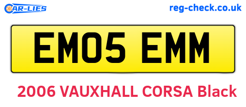 EM05EMM are the vehicle registration plates.