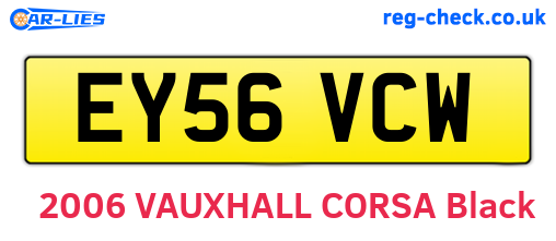 EY56VCW are the vehicle registration plates.
