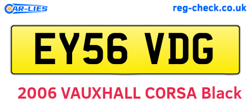 EY56VDG are the vehicle registration plates.