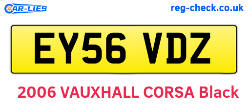 EY56VDZ are the vehicle registration plates.