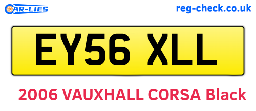 EY56XLL are the vehicle registration plates.