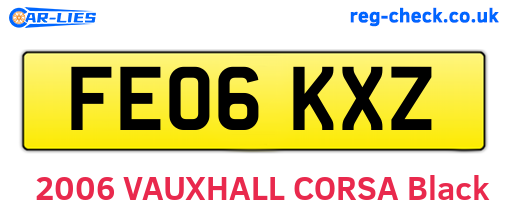 FE06KXZ are the vehicle registration plates.