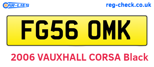 FG56OMK are the vehicle registration plates.
