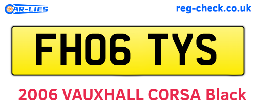 FH06TYS are the vehicle registration plates.