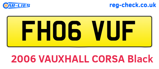 FH06VUF are the vehicle registration plates.