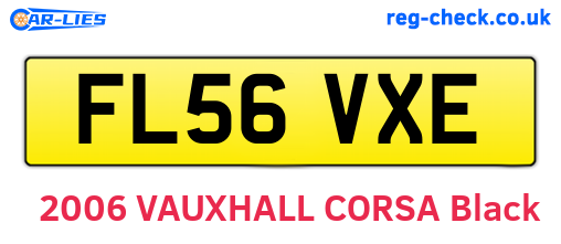FL56VXE are the vehicle registration plates.
