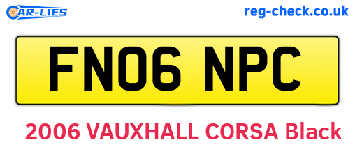 FN06NPC are the vehicle registration plates.