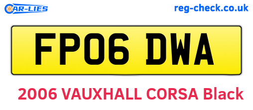 FP06DWA are the vehicle registration plates.
