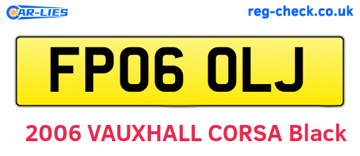 FP06OLJ are the vehicle registration plates.