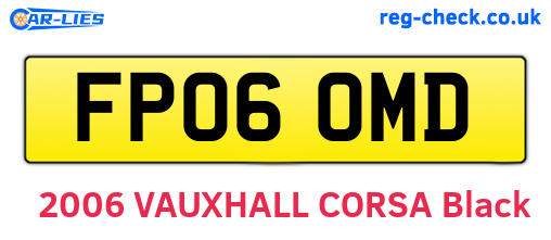 FP06OMD are the vehicle registration plates.