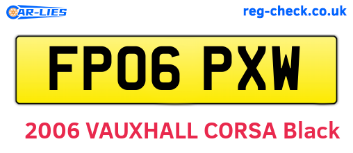 FP06PXW are the vehicle registration plates.
