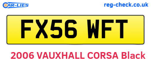 FX56WFT are the vehicle registration plates.