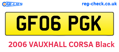 GF06PGK are the vehicle registration plates.