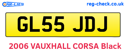GL55JDJ are the vehicle registration plates.