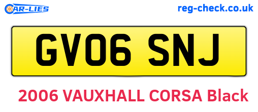 GV06SNJ are the vehicle registration plates.