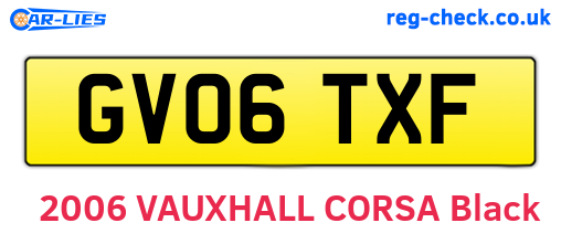 GV06TXF are the vehicle registration plates.