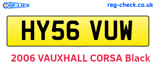 HY56VUW are the vehicle registration plates.