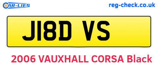 J18DVS are the vehicle registration plates.