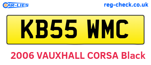 KB55WMC are the vehicle registration plates.