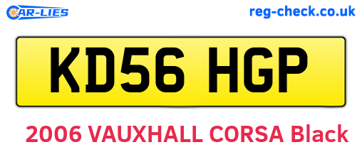 KD56HGP are the vehicle registration plates.