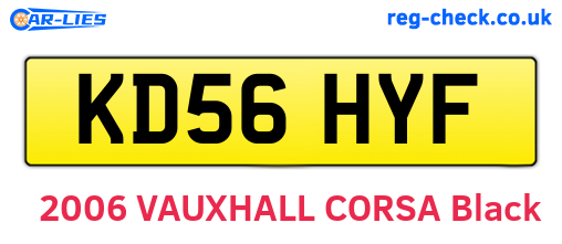KD56HYF are the vehicle registration plates.