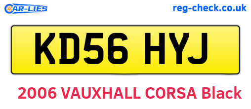 KD56HYJ are the vehicle registration plates.
