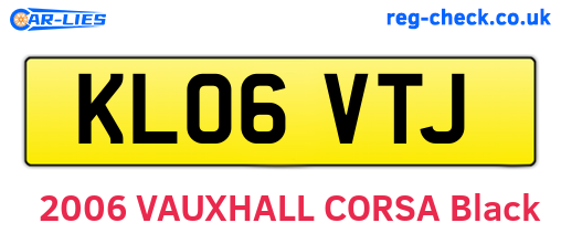 KL06VTJ are the vehicle registration plates.