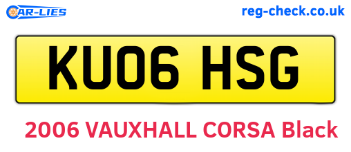 KU06HSG are the vehicle registration plates.