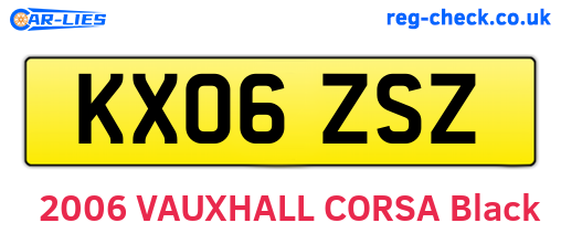 KX06ZSZ are the vehicle registration plates.