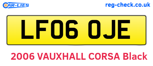 LF06OJE are the vehicle registration plates.