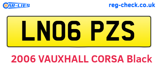 LN06PZS are the vehicle registration plates.