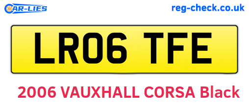 LR06TFE are the vehicle registration plates.