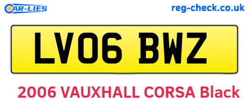LV06BWZ are the vehicle registration plates.