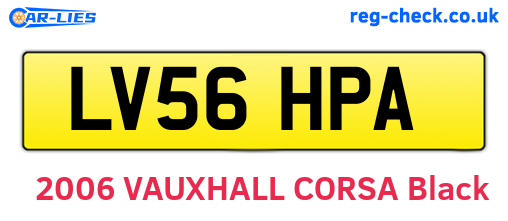 LV56HPA are the vehicle registration plates.