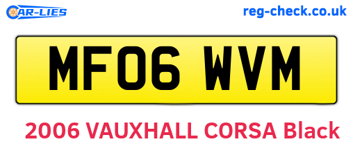 MF06WVM are the vehicle registration plates.