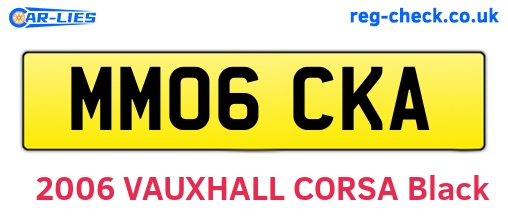 MM06CKA are the vehicle registration plates.