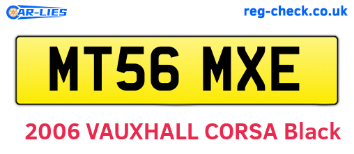 MT56MXE are the vehicle registration plates.