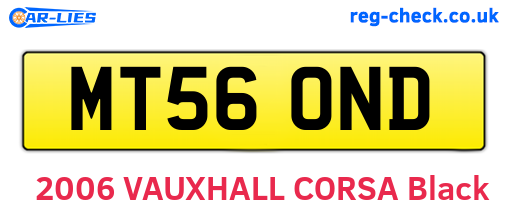 MT56OND are the vehicle registration plates.