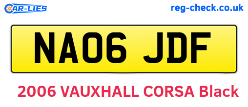 NA06JDF are the vehicle registration plates.
