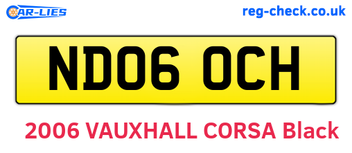 ND06OCH are the vehicle registration plates.