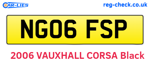 NG06FSP are the vehicle registration plates.