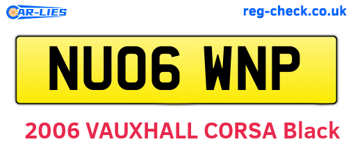 NU06WNP are the vehicle registration plates.