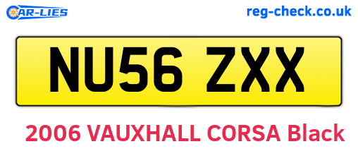 NU56ZXX are the vehicle registration plates.