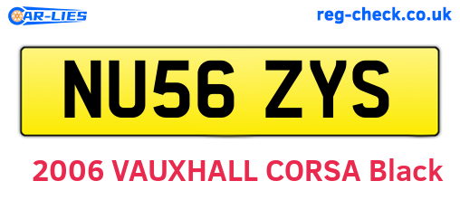 NU56ZYS are the vehicle registration plates.