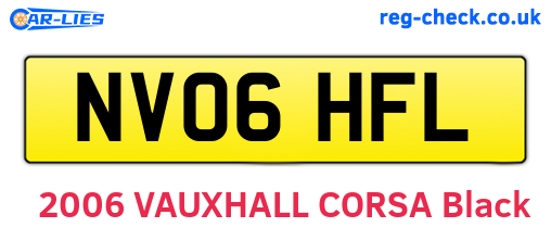 NV06HFL are the vehicle registration plates.