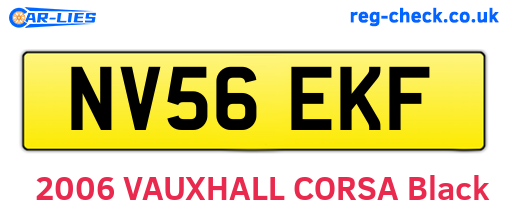 NV56EKF are the vehicle registration plates.